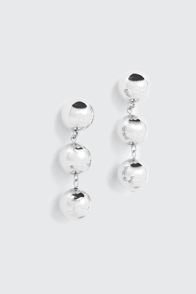 3-Ball Drop Earrings