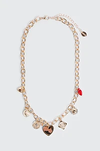 Leopard Heart Charm Necklace
