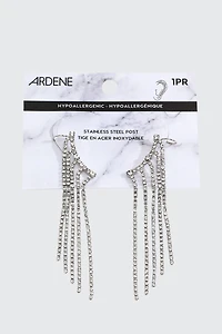 Manchettes d'oreilles pendantes à strass