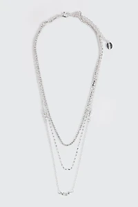 Three-Row Crystal Necklace
