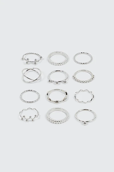 12-Pack Wave & Sphere Rings