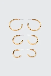3 paires d'anneaux épais