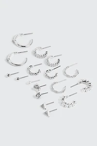9-Pack Hoop & Stud Earrings