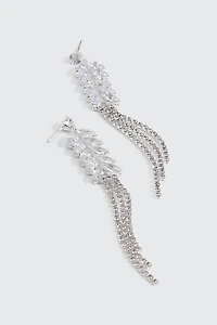 Rhinestone Tassel Drop Earrings