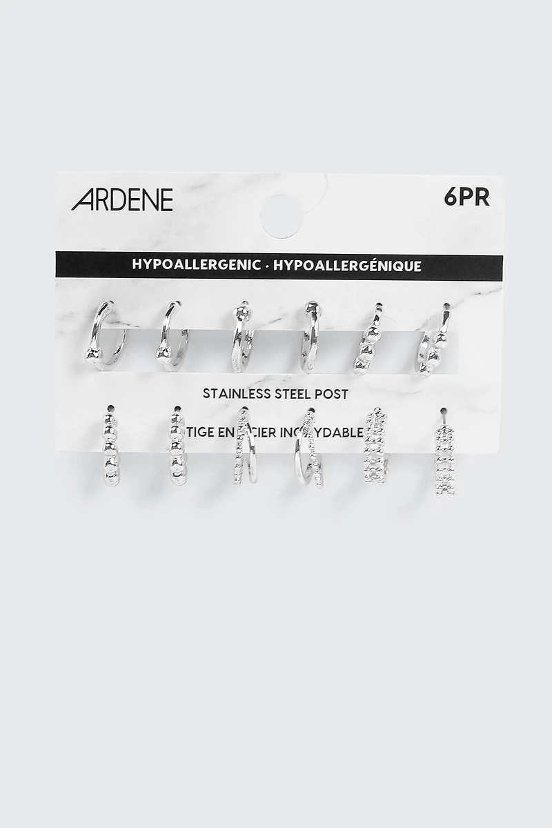 6 paires d'anneaux assortis