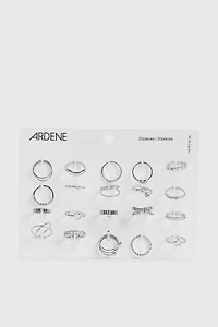 20-Pack Assorted Silver Rings