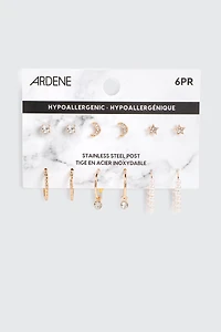6-Pack Celestial Hoop and Stud Earrings