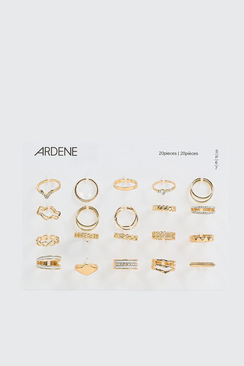 Lot de 20 bagues assorties