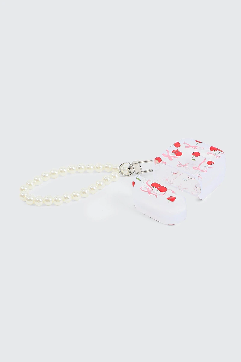 Bow & Cherry Print Clear AirPods Case