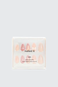 20-Pack Fake Nails with Bow Detail