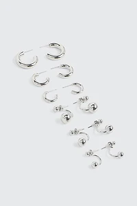 6 paires d'anneaux et de boucles d'oreilles