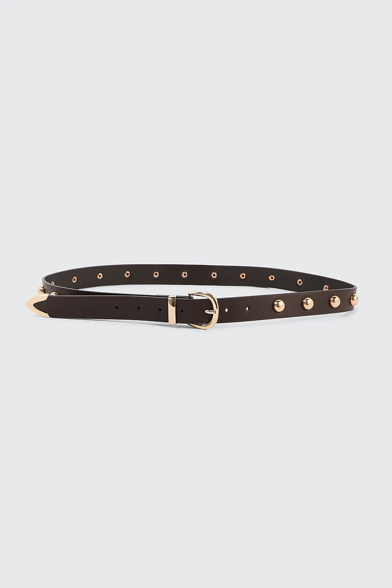 Ceinture cloutée à bout en métal