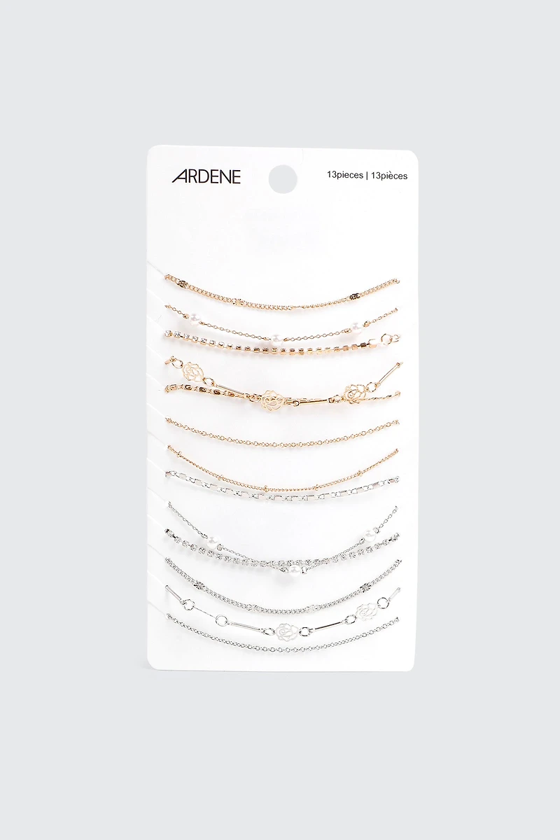 Lot de 13 bracelets perles et roses