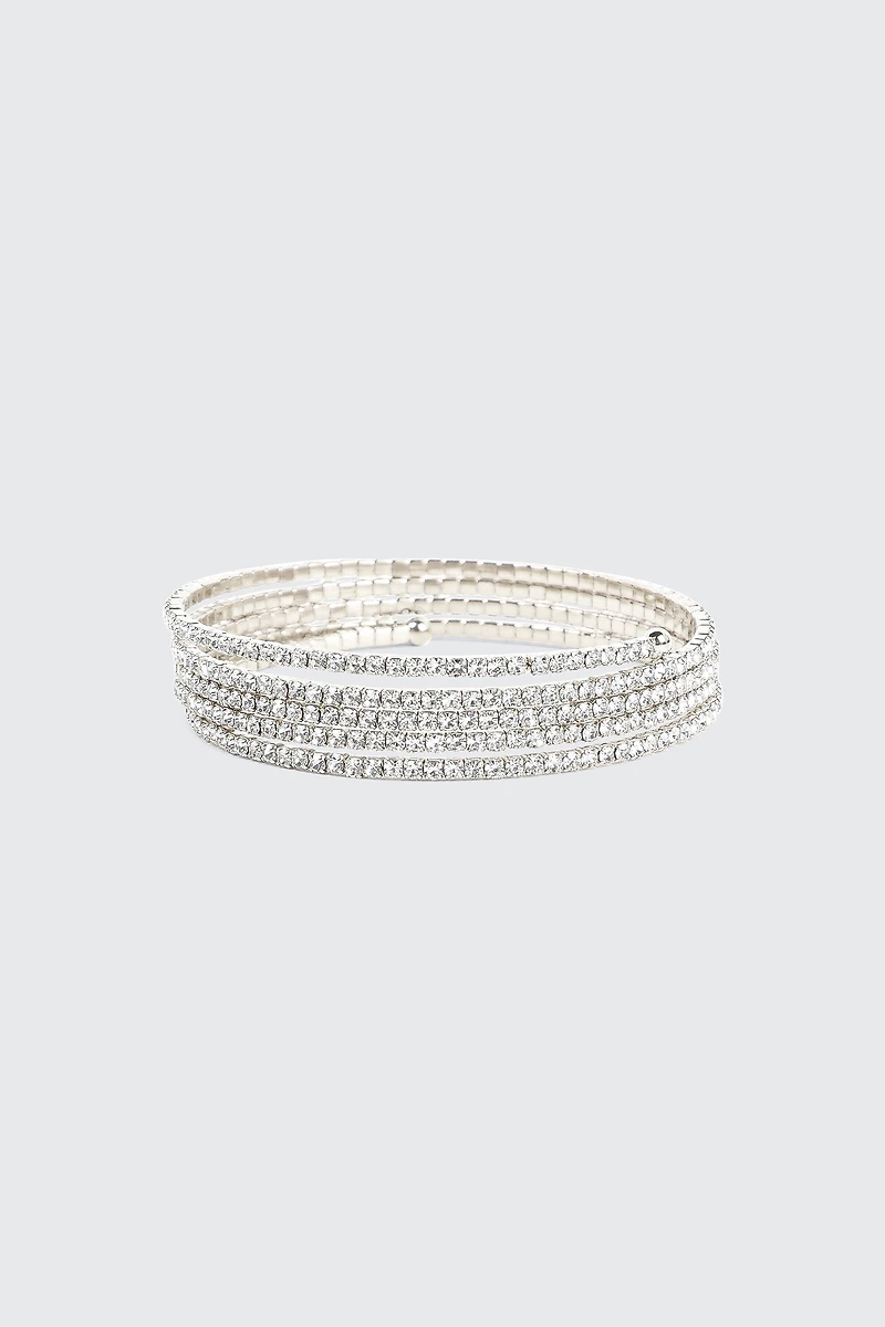 Rhinestone Spiral Bracelet