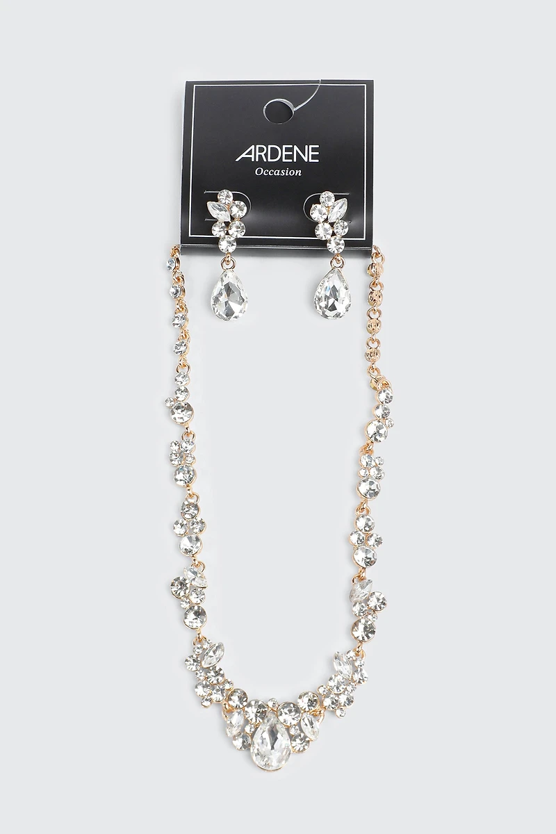 Ensemble collier et boucles d'oreilles à fleurs