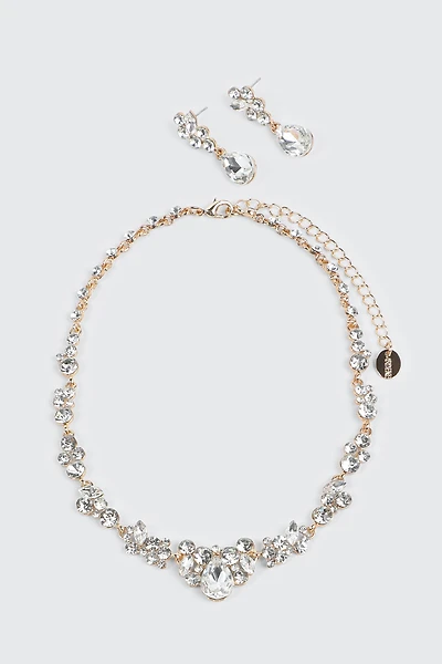 Floral Necklace and Earring Set