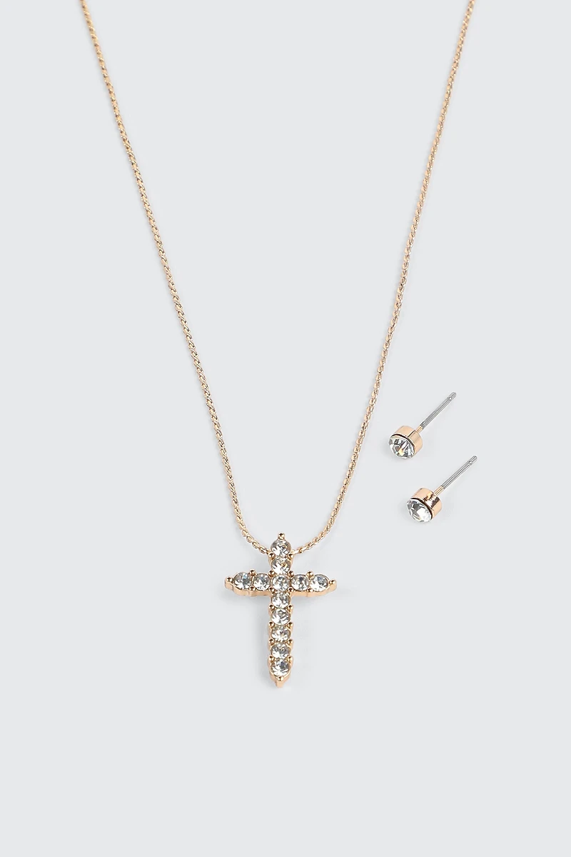 Ensemble-cadeau de bijoux croix