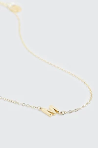 Collier initiale plaqué or 14K