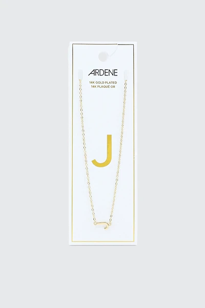 Collier initiale J plaqué or 14K
