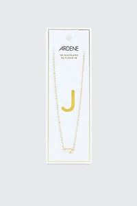 Collier initiale J plaqué or 14K