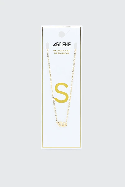14K Gold Plated Initial S Necklace