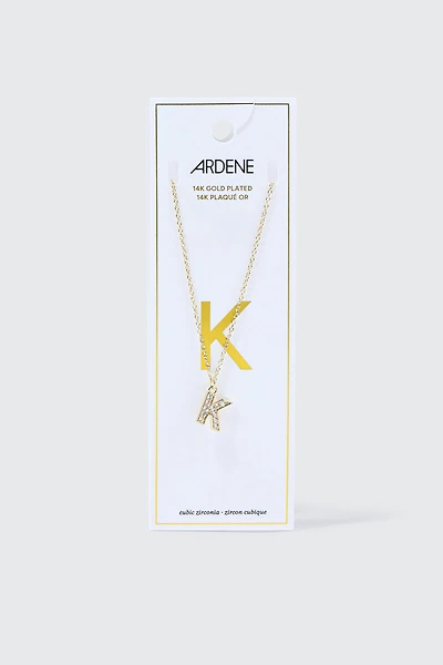 14K Gold Plated Initial K Necklace