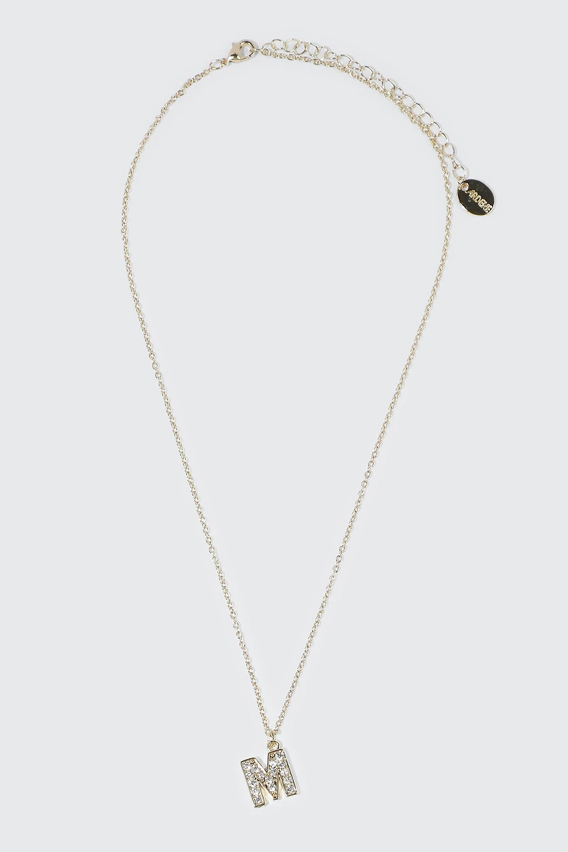 14K Gold Plated Initial M Necklace