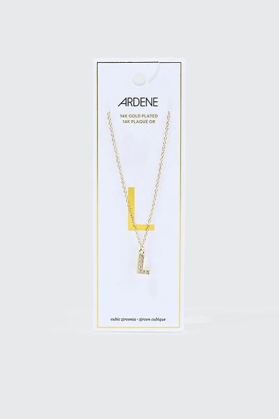 Collier initiale L plaqué or 14K