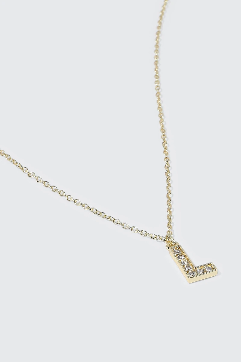 14K Gold Plated Initial L Necklace