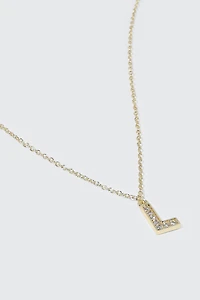 14K Gold Plated Initial L Necklace