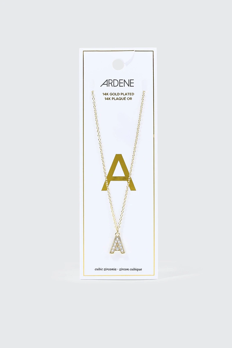 14K Gold Plated Initial A Necklace