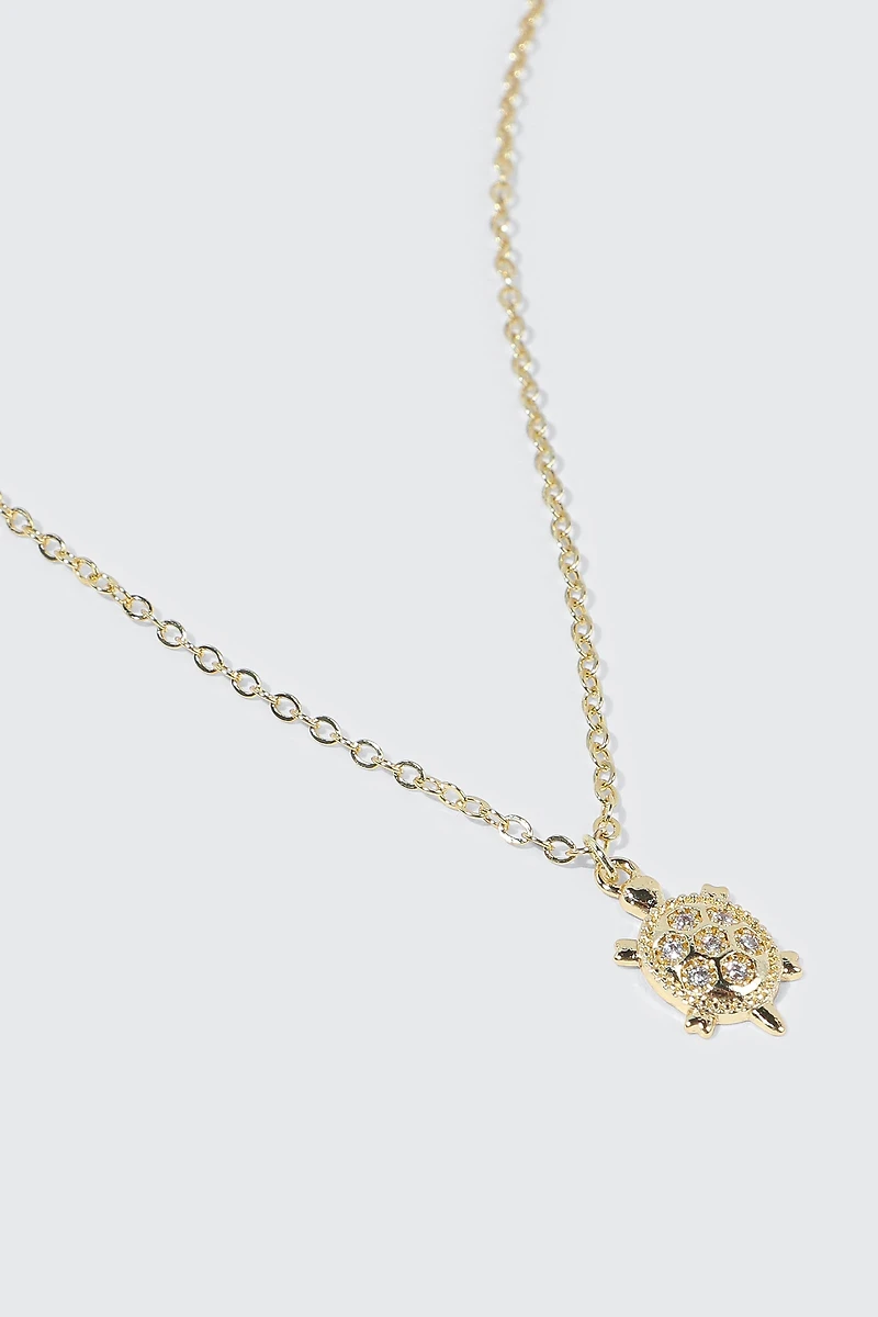 14K Gold Plated Turtle Necklace