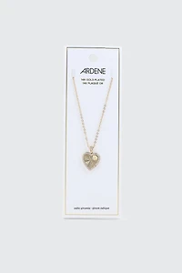 14K Gold Plated Fan Heart Necklace