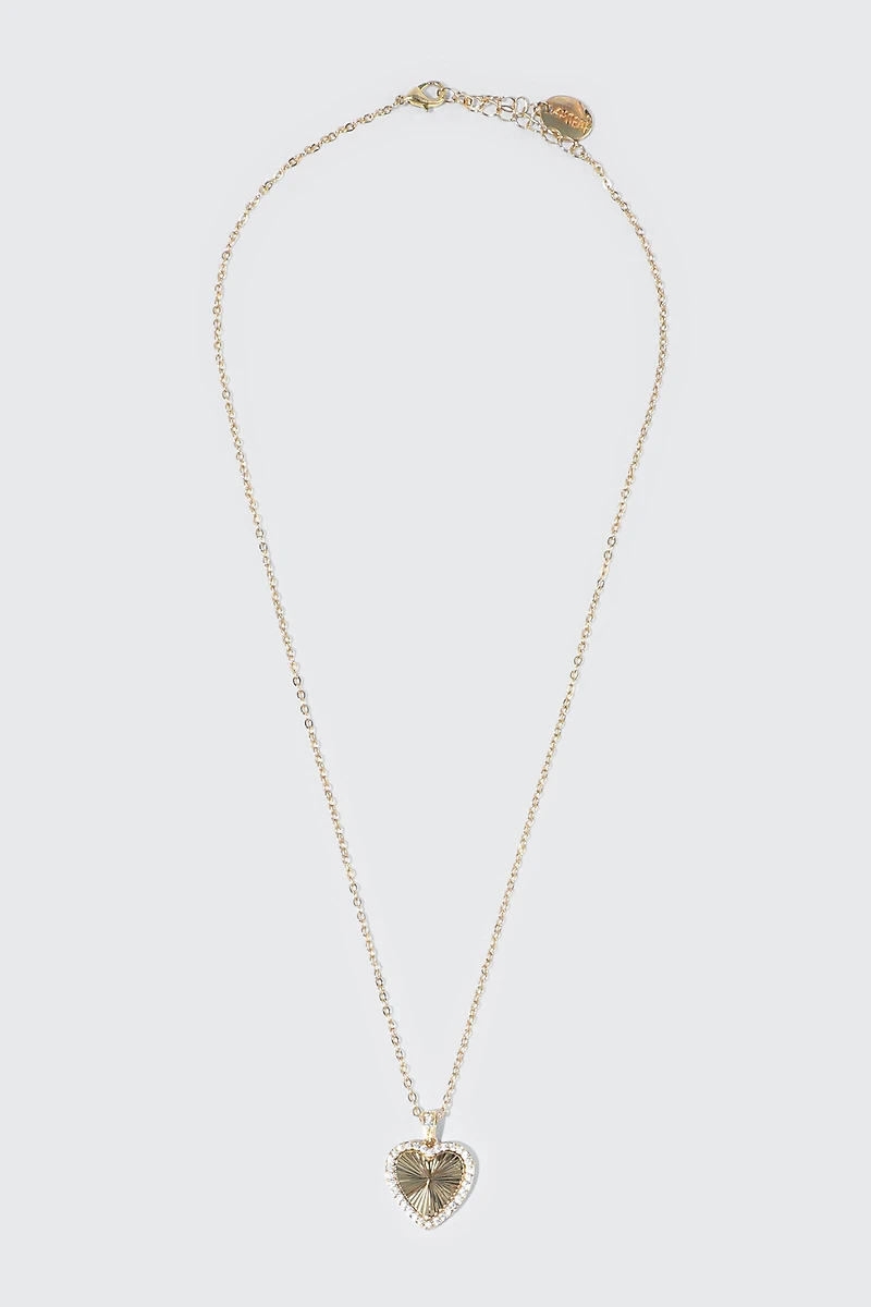 14K Gold Plated Fan Heart Necklace