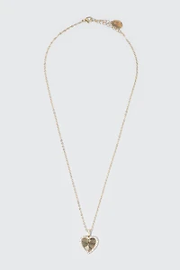 14K Gold Plated Fan Heart Necklace