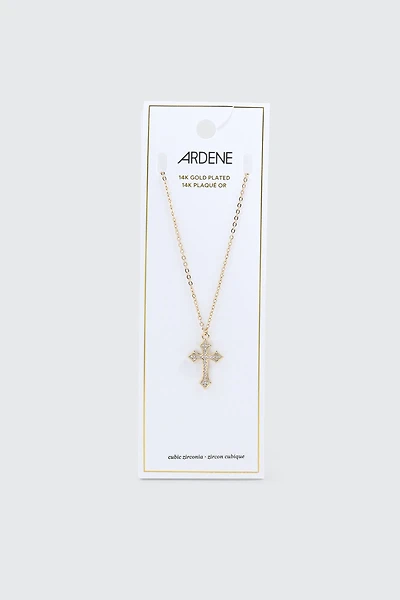 14K Gold Plated Cross Necklace
