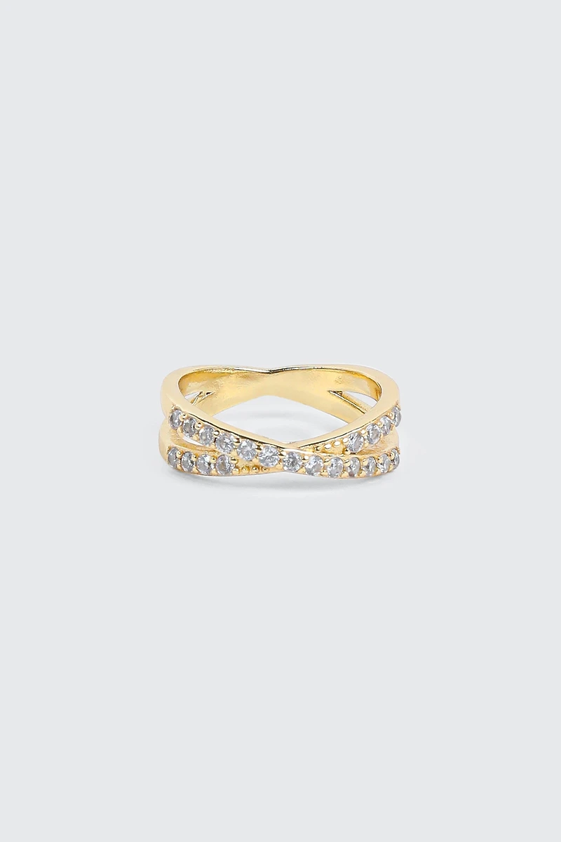 14K Gold Plated X Ring