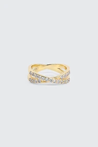 14K Gold Plated X Ring