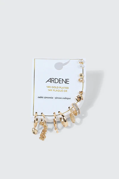 12-Pack 14K Gold Plated Mix Earrings
