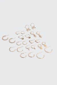 12-Pack Charm Hoop Earrings