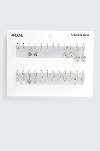 12-Pack Charm Hoop Earrings