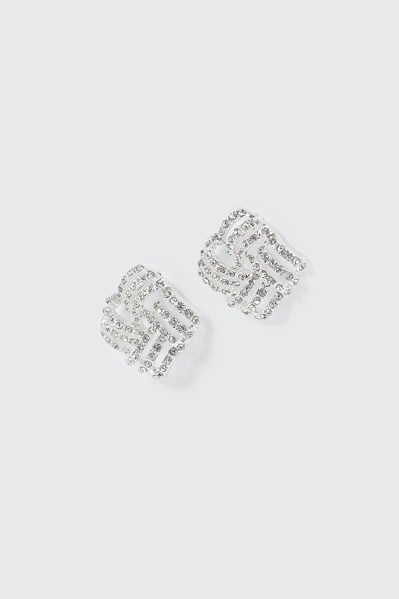 Boucles d'oreilles carrées en pierres du Rhin