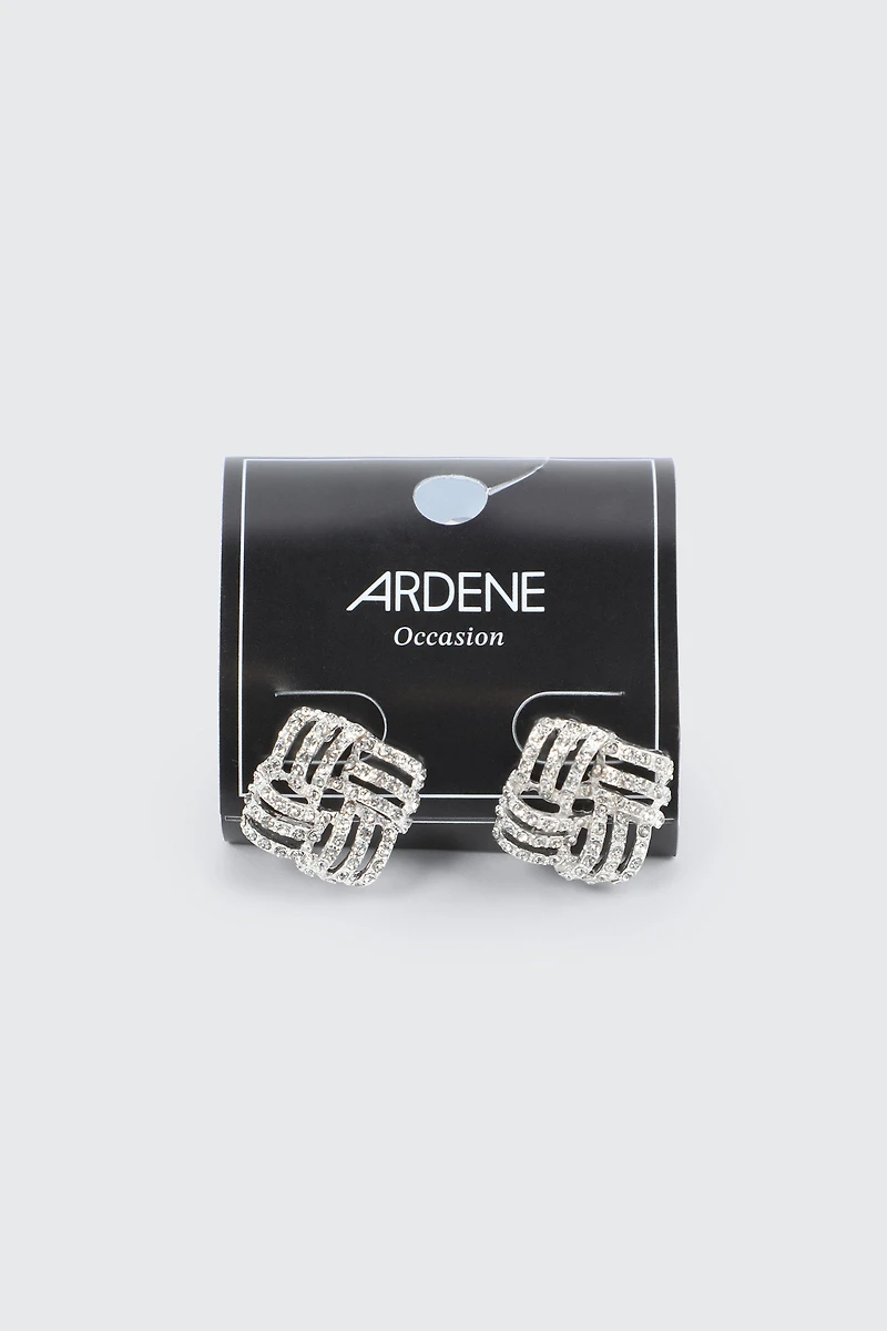 Boucles d'oreilles carrées en pierres du Rhin