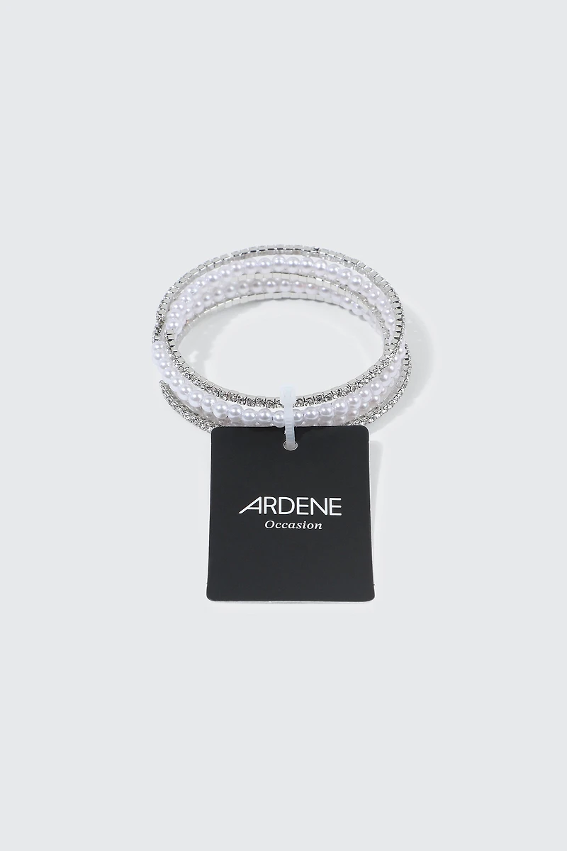 Rhinestone & Pearl Bracelet