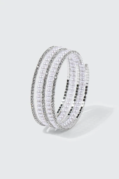 Rhinestone & Pearl Bracelet