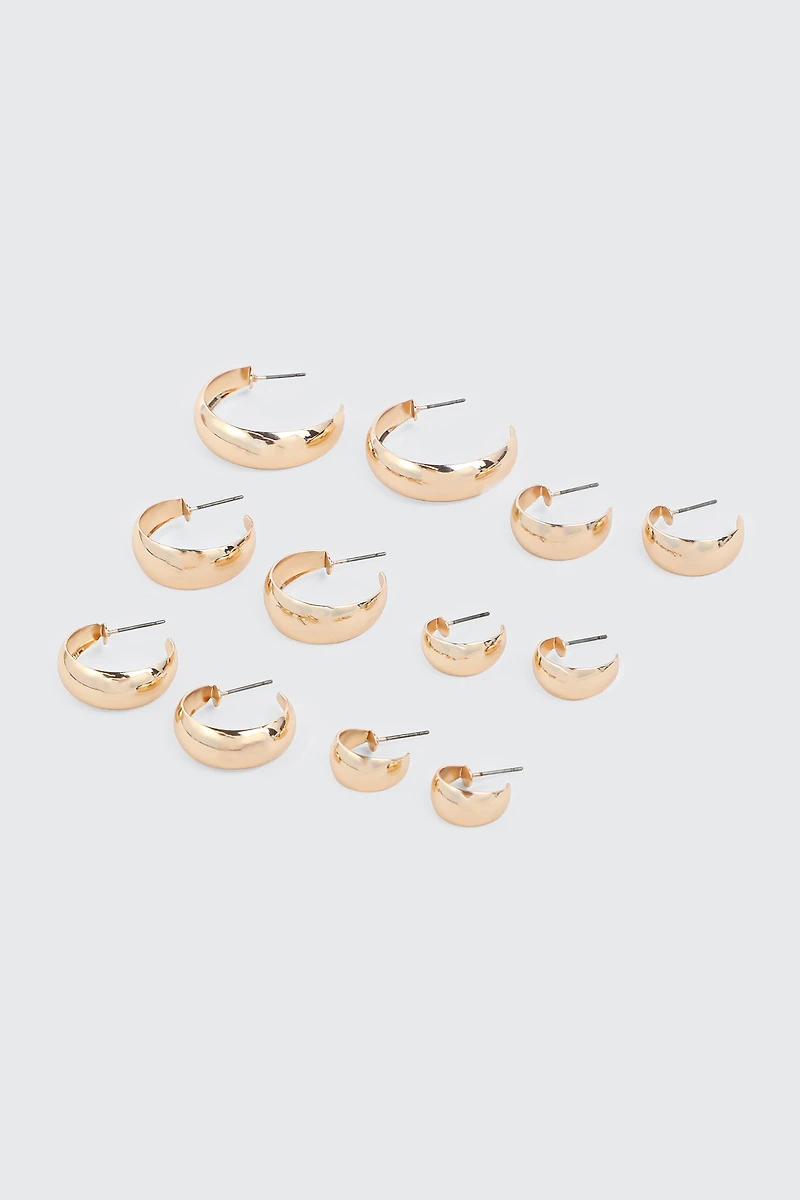 Lot de 6 paires d'anneaux