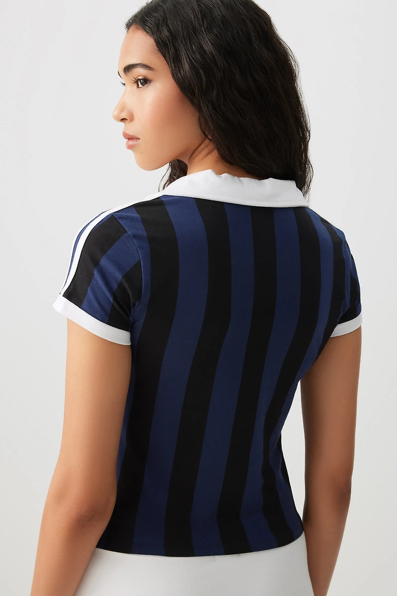Graphic Striped Polo Shirt