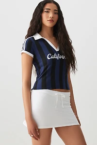 Graphic Striped Polo Shirt