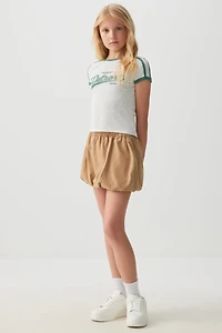 Twill Bubble Mini Skirt