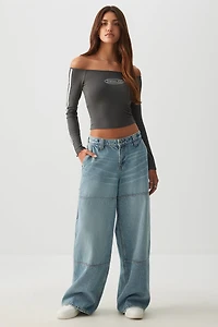Off Shoulder Long Sleeve Top